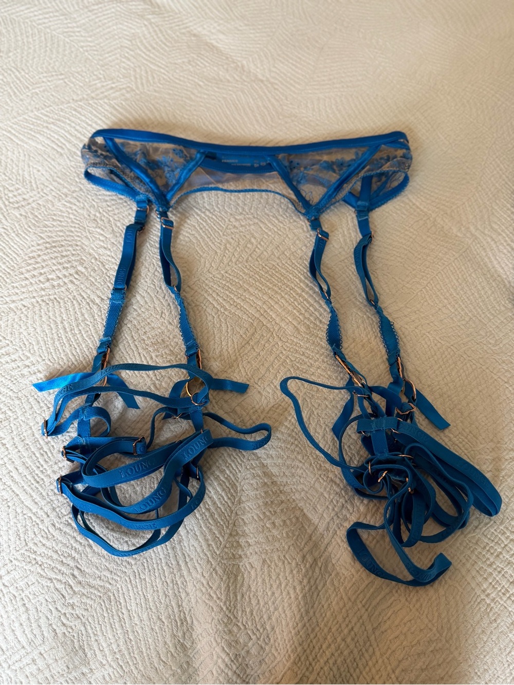 Blue Lace & Strap Garter Harness - Women Intimates